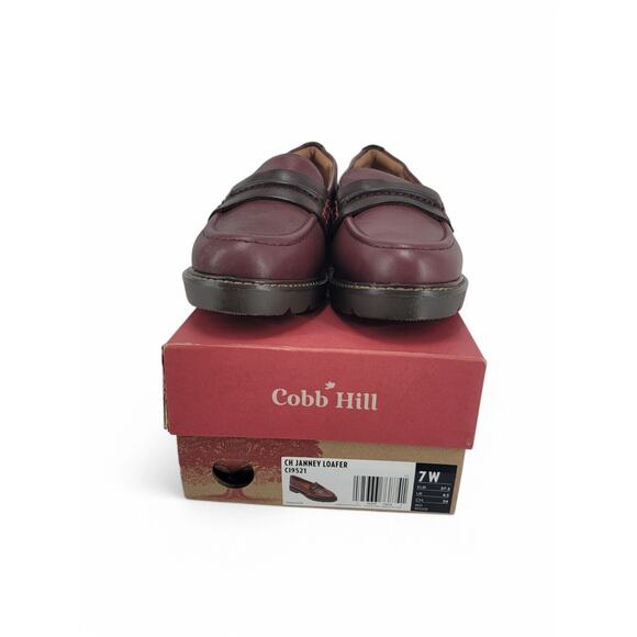 Cobb Hill Burgundy Leather‎ Loafers Women’s 7W | Janney Penny Comfort Flats - Picture 5 of 7